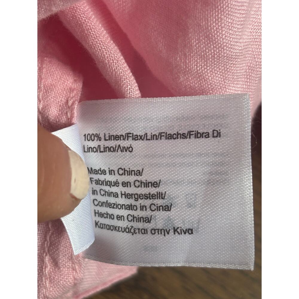 Brooks Brothers Women’s Pink 100% Linen Tunic shirt Dress Collar w slits Small S - Picture 5 of 6